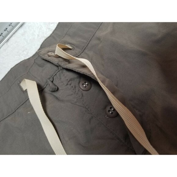 Athleta Womens Activewear Cropped Capri Pants Button Fly Drawstring Medium Brown - Picture 4 of 6
